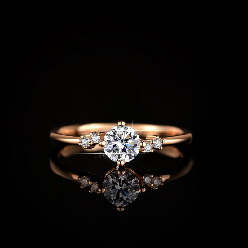 Anillo de compromiso en plata con moissanita - anillo para boda en plata