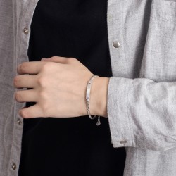 Pulsera en plata para mujer personalizable - Manilla para grabar texto