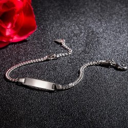 Pulsera en plata para mujer personalizable - Manilla para grabar texto