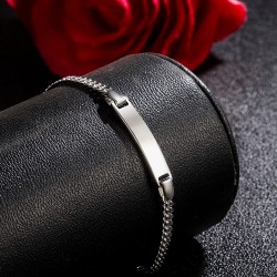 Pulsera en plata para mujer personalizable - Manilla para grabar texto