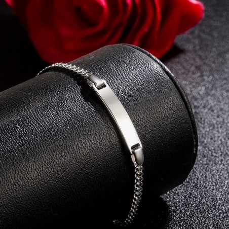 Pulsera en plata para mujer personalizable - Manilla para grabar texto