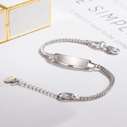Pulsera en plata para mujer personalizable - Manilla para grabar texto