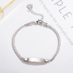 Pulsera en plata para mujer personalizable - Manilla para grabar texto