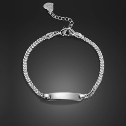 Pulsera en plata para mujer personalizable - Manilla para grabar texto