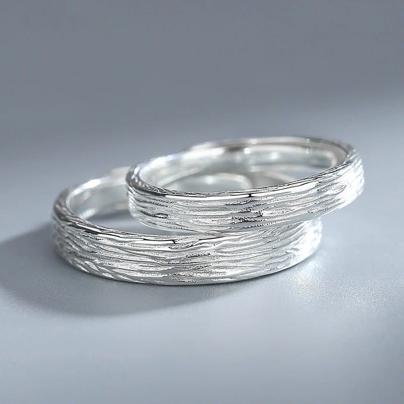 Argollas de matrimonio en plata nido - anillos de boda - alianzas