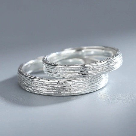 Argollas de matrimonio en plata nido - anillos de boda - alianzas