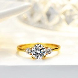 Anillo de compromiso en plata con moissanita - anillo para boda en plata