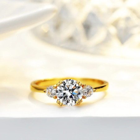 Anillo de compromiso en plata con moissanita - anillo para boda en plata