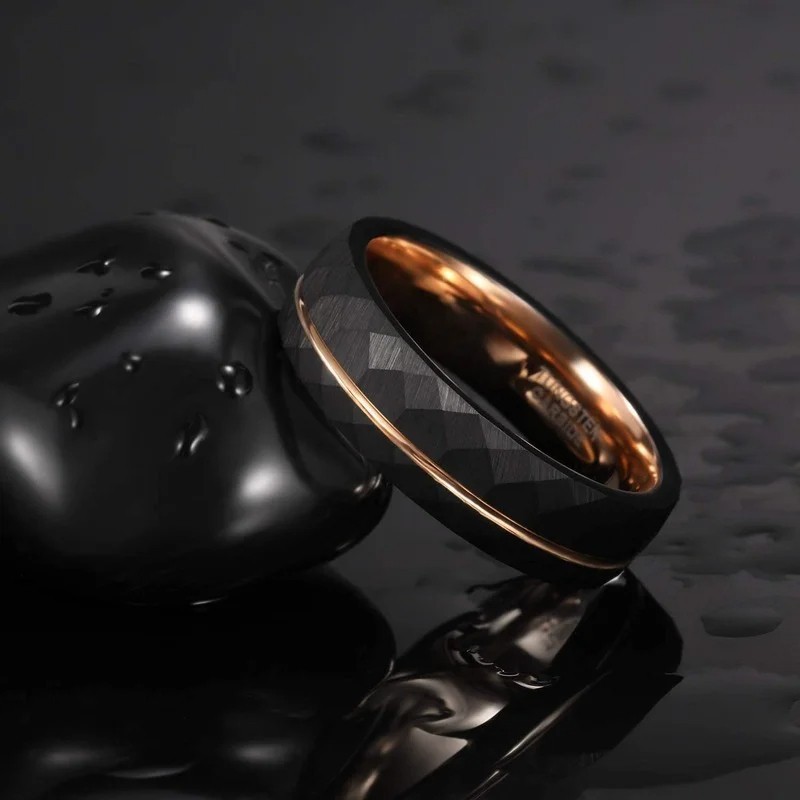 Argollas de matrimonio eterno en tungsteno pulido