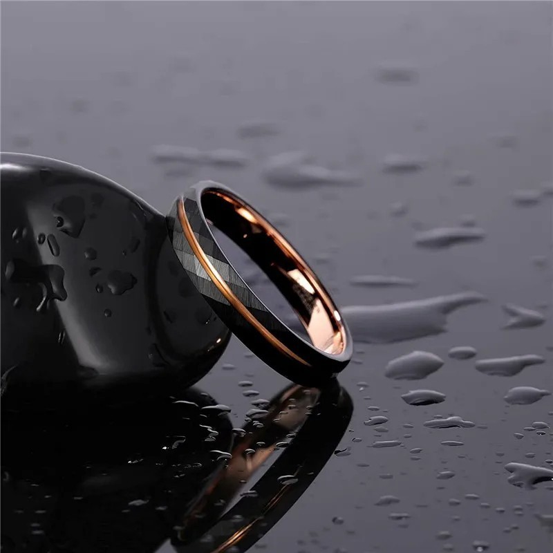 Argollas de matrimonio eterno en tungsteno pulido
