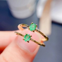 Anillo de compromiso en plata con esmeralda - anillo para boda en plata