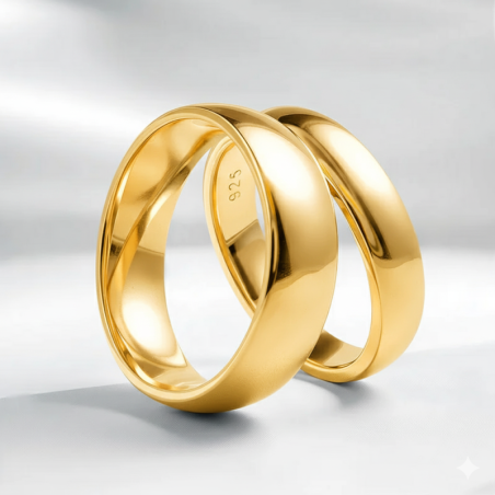Argollas de matrimonio eternas con baño de oro amarillo 18k