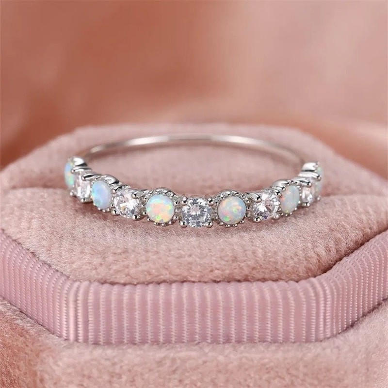Anillo de compromiso en plata y opalos - anillo promesa