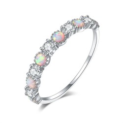Anillo de compromiso en plata y opalos - anillo promesa