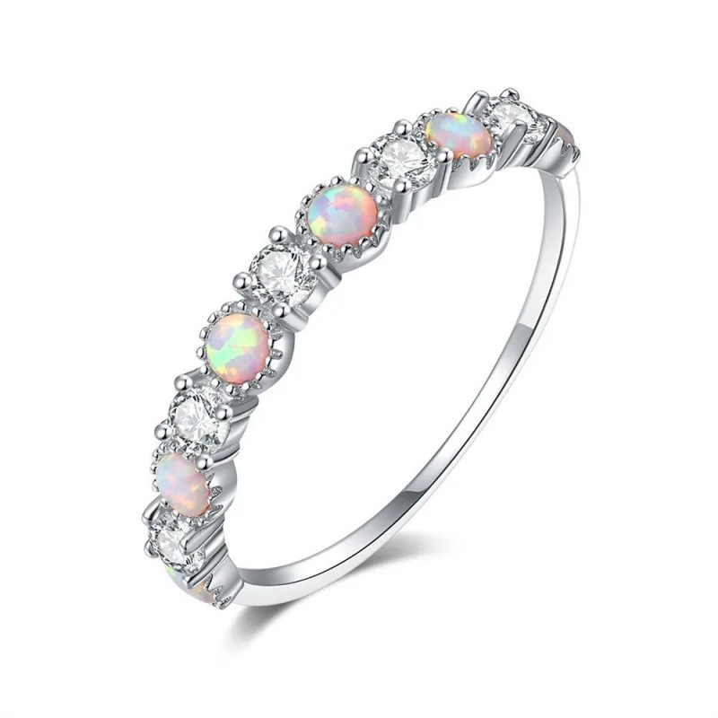 Anillo de compromiso en plata y opalos - anillo promesa