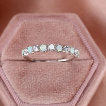 Anillo de compromiso en plata y opalos - anillo promesa