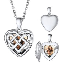 Collar relicario corazón infinito en plata