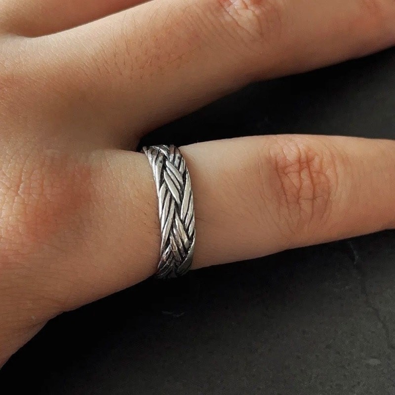 Argolla en plata para hombre - argolla clásica plateada - joyas en plata