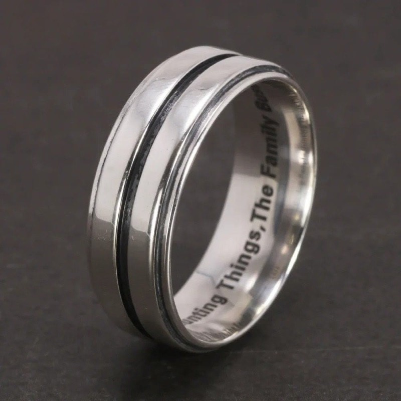 Argolla en plata para hombre - argolla clásica plateada - joyas en plata