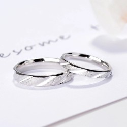 Argollas de matrimonio nexo esmerilado en plata