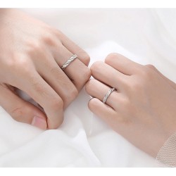 Argollas de matrimonio nexo esmerilado en plata