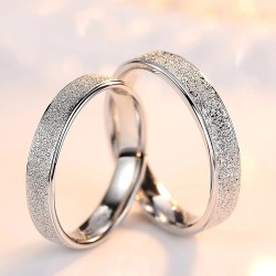 Argollas de matrimonio polvo de arena en plata