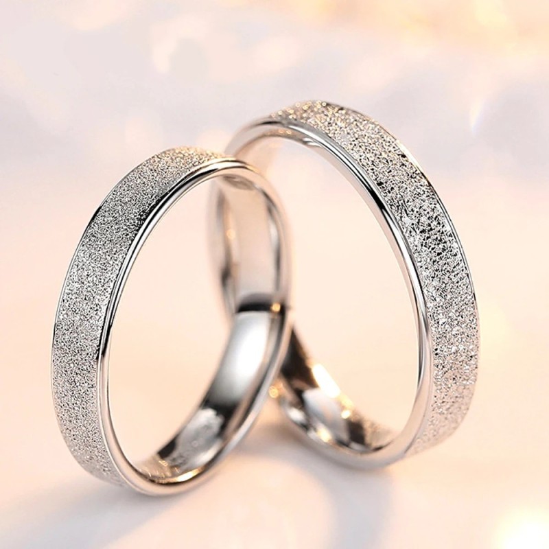 Argollas de matrimonio polvo de arena en plata