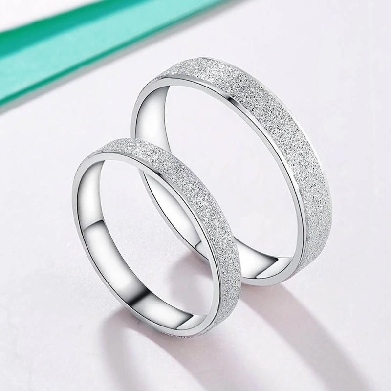 Argollas de matrimonio polvo de arena en plata