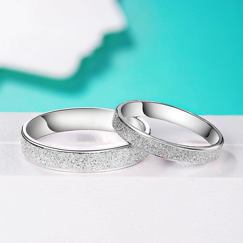 Argollas de matrimonio polvo de arena en plata