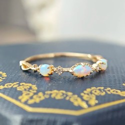 Anillo de compromiso en plata y opalos - anillo promesa