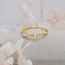 Anillo de compromiso en plata y opalos - anillo promesa