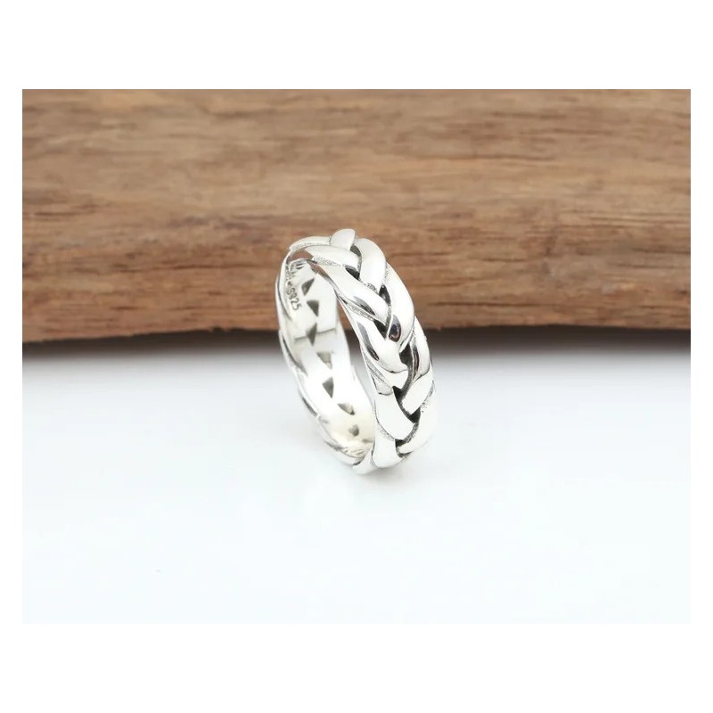 Argolla en plata para hombre - argolla clásica plateada - joyas en plata