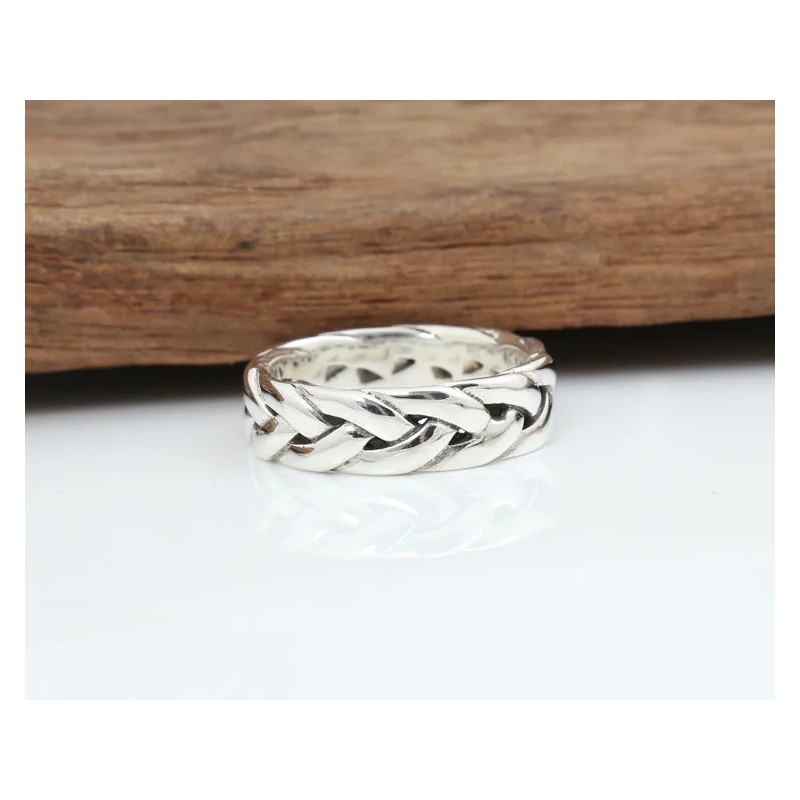 Argolla en plata para hombre - argolla clásica plateada - joyas en plata