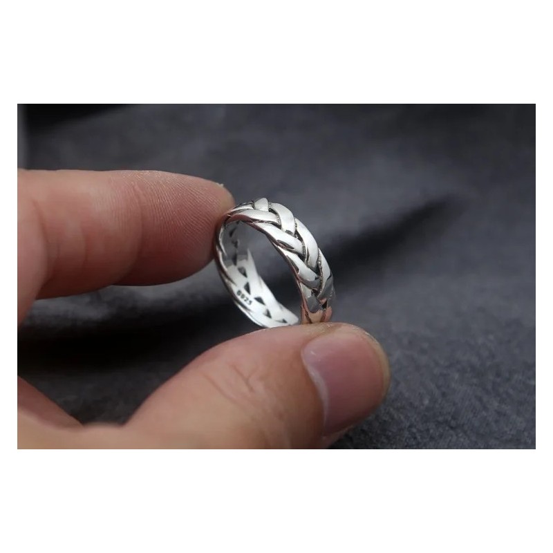 Argolla en plata para hombre - argolla clásica plateada - joyas en plata