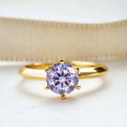 Anillo de compromiso en plata con moissanita - anillo para boda en plata