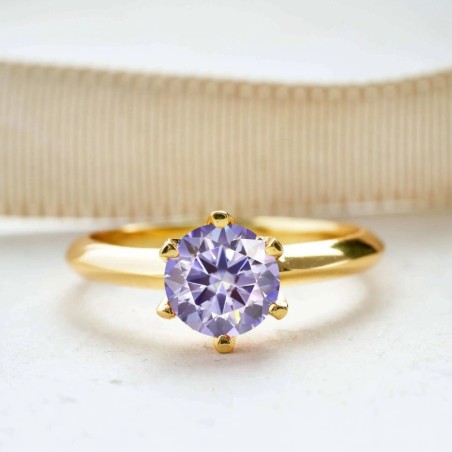 Anillo de compromiso en plata con moissanita - anillo para boda en plata