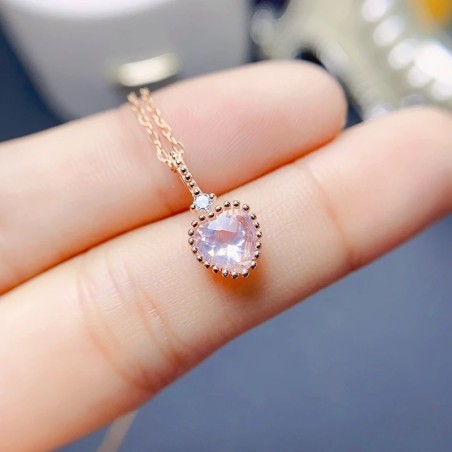 Collar de corazón lavanda serenité plata