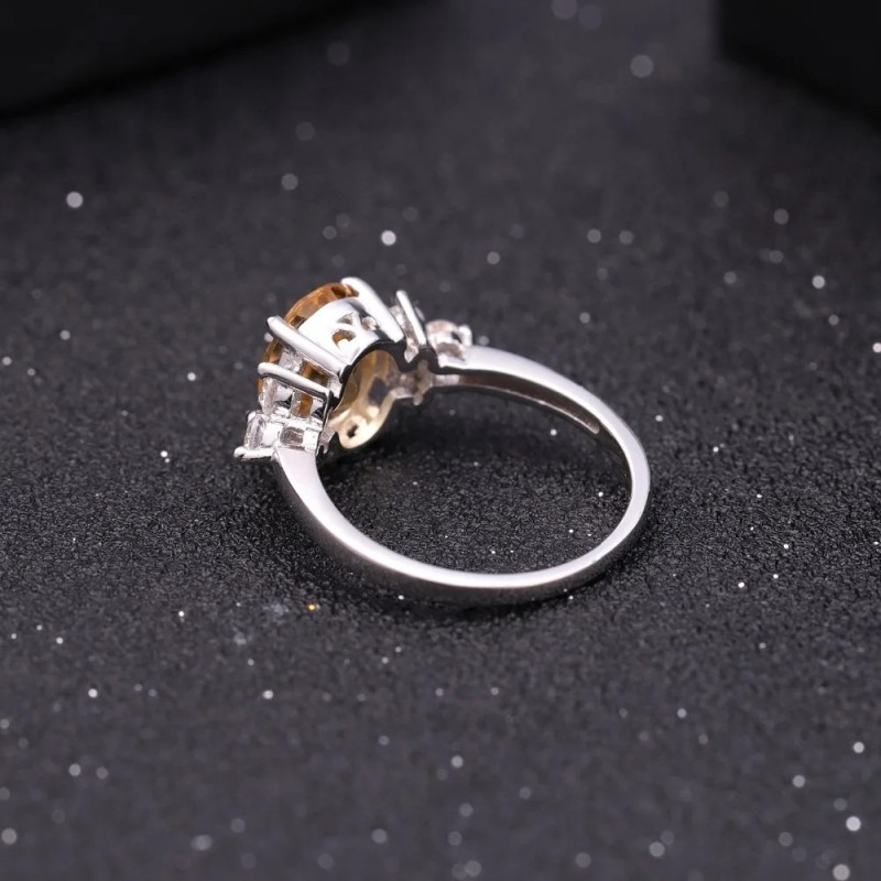 Anillo de compromiso en plata aurora dorada