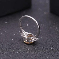 Anillo de compromiso en plata aurora dorada