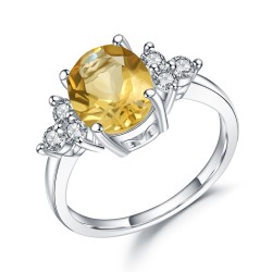 Anillo de compromiso en plata aurora dorada