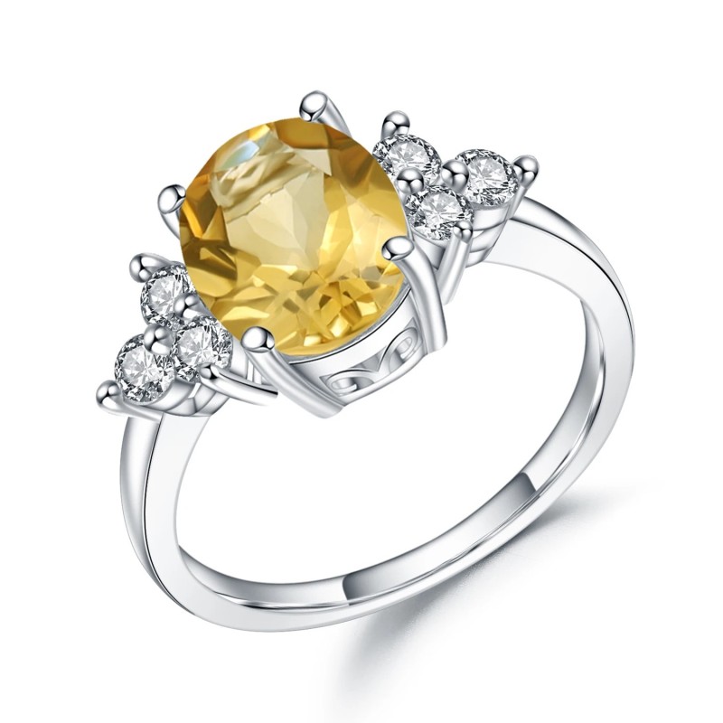 Anillo de compromiso en plata aurora dorada