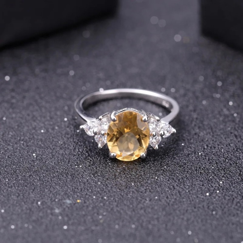 Anillo de compromiso en plata aurora dorada