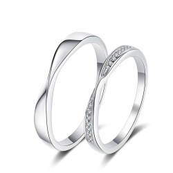 Argollas de matrimonio en plata inspiración lazo