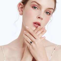 Anillo de compromiso en plata con moissanita - anillo para boda en plata