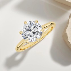 Anillo de compromiso en plata con moissanita - anillo para boda en plata