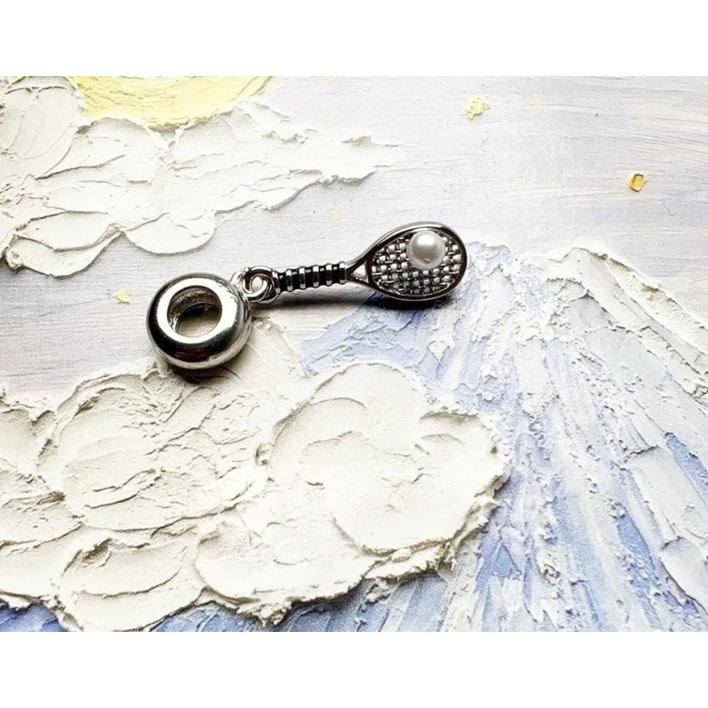 Collar de raqueta de tenis con perla de agua dulce