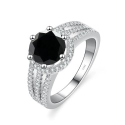 Anillo de compromiso en plata con moissanita - anillo para boda en plata