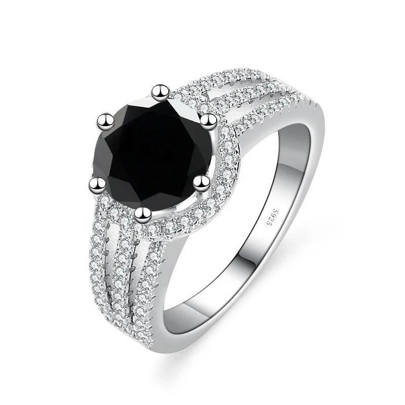 Anillo de compromiso en plata con moissanita - anillo para boda en plata