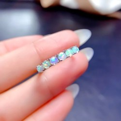 Anillo de compromiso en plata y opalos - anillo promesa
